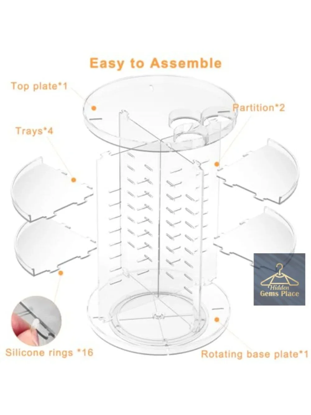Rotating Makeup Organizer, 8 Adjustable Layers Spinning Cosmetic Storage with